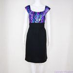 Perception New York peacock print empire waist scoop neck dress, 10 Purple Photo 11