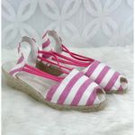 Chico's Jessa Lot of 2 Yellow & Pink Striped Espadrille Wedges Sandals Size 7 Photo 8