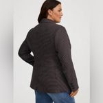 Torrid  Tweed Casual Blazer Traditional Herringbone Deep Black Houndstooth Button Photo 2