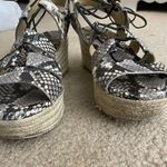 Michael Kors Lace Up Snakeskin Espadrille Platforms Photo 3