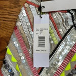 Parker  | Neon Sequin Rhinestone Formal Mini Skirt Size 4 Small S NWT MSRP $297 Photo 5