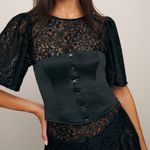 Reformation NWT Jaclyn Satin Top in black Photo 0