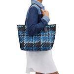 Coach  City Tote Graphic Plaid Print Blue & Black Carryall Large Photo 10