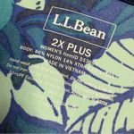 L.L. Bean Women's 2X SunSmart UPF 50+ Sun Shirt Print Blue Stretch NWT Photo 3