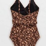 Aerie Leopard Wrap one piece swimsuit size medium NWT Photo 1