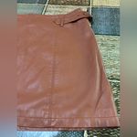 Free People π©·π©· Tan Honey Leather A-Line Skirt vegan size 10ππ Photo 5