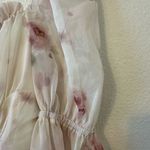 Chic Floral Long Sleeve Dress Size S Tan Photo 4