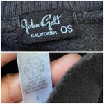 John Galt  Black Wash New York Embroidery Pullover Crop Sweater Small Casual Photo 7