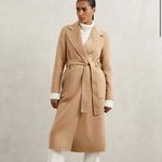Reiss  Lucia Double-Breasted Wool-Blend Coat in Camel Beige Size 12 NWT Photo 13