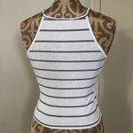 Caution to the Wind Womens Shirt Top Blouse Size S Small White Black Striped Photo 2