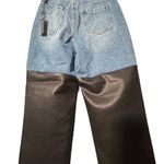 BLANK NYC NEW Colorblock Wide Leg Pant The Baxter Jeans Faux Leather Size 27 Photo 13