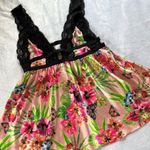 Victoria's Secret Victoria’s Secret California Floral print Y2K babydoll black lace dress size med Photo 0