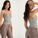 House Of CB HOUSE OF‎ CB 'Mirabelle' Smoke Lace Up Corset NWT XS Photo 4
