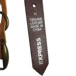 EXPRESS  WOVEN LEATHER Belt BRONZE-Tone RINGS BUCKLE WOMENS HIPPIE BOHO 35” Photo 4