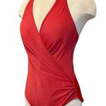 MiracleSuit  Swimsuit Red One Piece Surplice 10 Photo 1