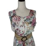 Vintage New Looks BoHo Granny Floral Midi dress women’s *16 modest  Pink Photo 2