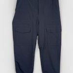 Zella Black Getaway Drawstring Cargo Pockets Button Closure Crop Pants Size L Photo 0