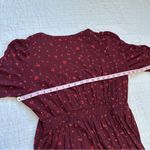 Old Navy Burgundy Puff-Sleeve V-Neck Midi Dress NWT NEW Large Burgundy Floral Photo 5