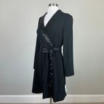 Adrianna Papell Sequined Long Sleeve Tuxedo Sheath Cocktail Dress Black Size 6 Photo 3