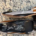 Tibi  black and tan silk and leather made in Italy unique block heel shoes (orig price $325) Photo 8