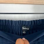 Madewell  Wide Leg Cropped Pants Navy Blue‎ Elastic Waist Pockets Womens Photo 5