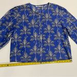 ZARA  Blue and White Palm Print Blouse Photo 2