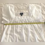 Women’s White Cotton Casual Summer Pullover Short Sleeve Size M Blouse Top Size M Photo 6