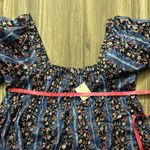 Free People NWT  Vintage Lover Cotton Blouse in Dutch Blue Combo Size S Msrp $128 Photo 3