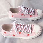 EVEN STAR Kawaii Strawberry Canvas Casual Sneakers sz 38 US 7 Pink Photo 6