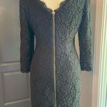 Adrianna Papell Eyelash Lace Lined Elegant Black Lace Dress Size 6 Photo 5