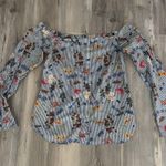 Bailey 44 Blue Floral Off-Shoulder Blouse Photo 0