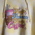 Sweet Romeo Half Human Half Iced Coffee Yellow Marble Cropped Hoodie Sweatshirt NEW Photo 1