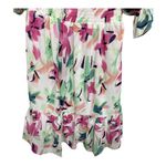 First Love White Floral Smocked Dress Boutique  Tropical Short Sleeve Size Large Photo 2