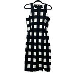 Banana Republic  Plaid Black White Business Workwear Pencil Dress Sz 12 T Photo 2