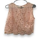 Jenny Yoo Cleo Pink Lace Snap Back Layover Cropped Top Sz XS Photo 2