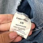 Retrofête Retrofete Willa Jean Denim Mini Dress Blue XS Western Padded Shoulders Photo 4