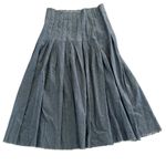 ZARA  Pleated Midi Dress Chambray Raw Hem Size L Photo 2