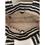 Kate Spade Hana Flatiron Handbag - Black White Stripe with Bow Photo 13