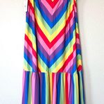 Eloquii Rainbow Striped Button Front Midi Skirt Curvy Plus Size 16 Photo 2