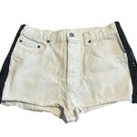 Carmar Denim Shorts Womens Size 28 White Black Zip Sides High Rise Jean Shorts Photo 0