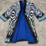 Chico's  Bordered Tassel Ikat Kimono Bohemian Print Cover Up Duster XL‎ Vacation Photo 9