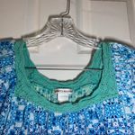 Rebecca Malone  Blue/Green Print Scoop Neck Short Sleeve Top XL Photo 2