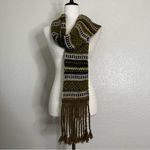 NWOT Andes Gifts Alpaca Blend Fair Isle Peruvian & Bolivian Hand Knit Scarf Green Photo 3