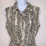 Laura Bianchi Italian Linen Snake Print Button Down Dress Photo 2