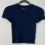 American Eagle  Outfitters Navy Short Sleeve Waffle Baby Tee Photo 0