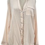 Skin Worldwide Pajama Top Long Sleeve Cotton Gauze Pale Pink Size 3 Large Photo 0