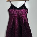 Lulus Spin The Night Magenta Jacquard Sleeveless Mini Skater Dress Size Small Photo 6