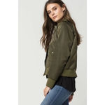 Free People  Olive Midnight Bomber Jacket Size S Photo 4