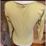 Cache  Women's M Green V-Neck Knit Sweater Lace Trim Long Sleeve Casual Photo 1