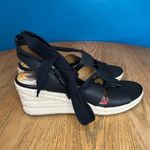 Patricia Nash  Riva Wedge Espadrille Black Lace Up Ankle Wrap Sandals Women’s 10 Photo 2